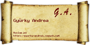 Gyürky Andrea névjegykártya